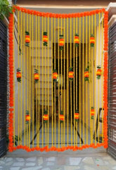 Traditional Handmade Decorative Marigold Backdrop Bandarwal, Stage Backdrop, Haldi Mehendi Backdrop, Temple Backdrop, and Housewarming Décor